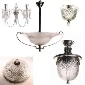 Elegant crystal chandelier and ceiling lights for sophisticated interiors.