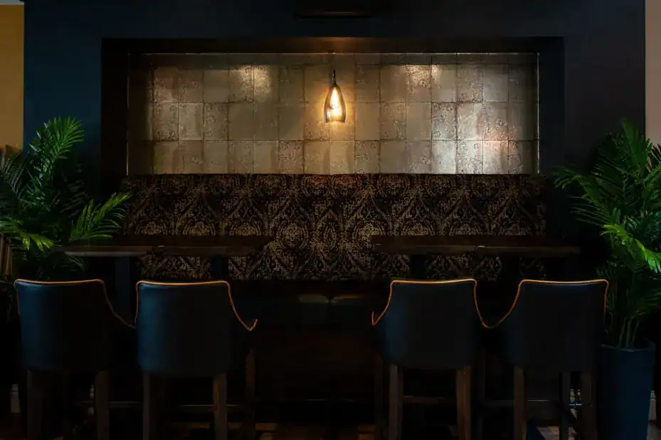 Elegant pendant lighting in a modern interior setting.