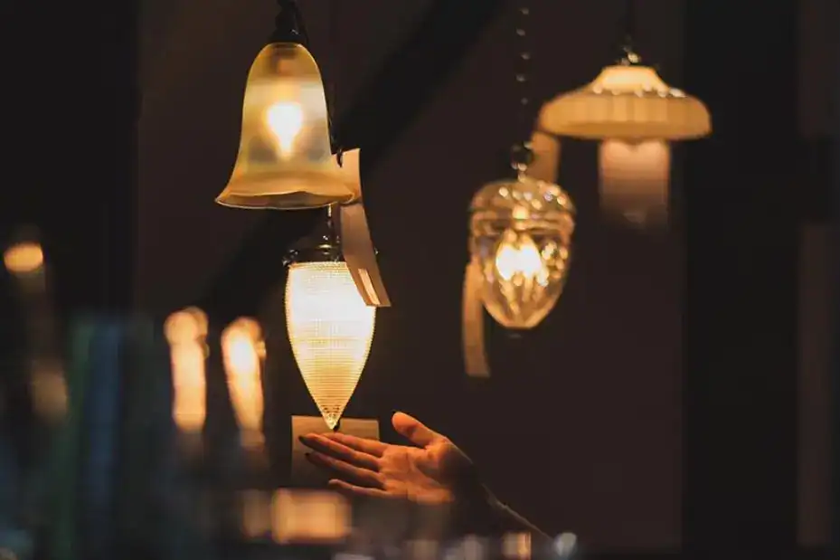 Elegant hanging pendant lights in a stylish interior setting.