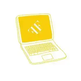 A laptop with a yellow screen displaying the Fritz Fryer Lighting UK logo.