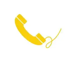 Yellow telephone handset icon.