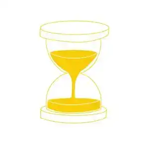 Modern sand timer-shaped lighting fixture in yellow, ideal for contemporary interiors.
