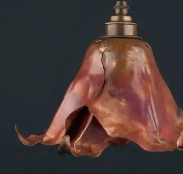 Vintage copper pendant light fixture.