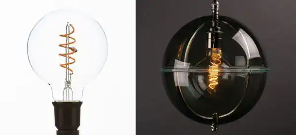 Edison filament light bulbs with decorative spiral filaments for stylish illumination.