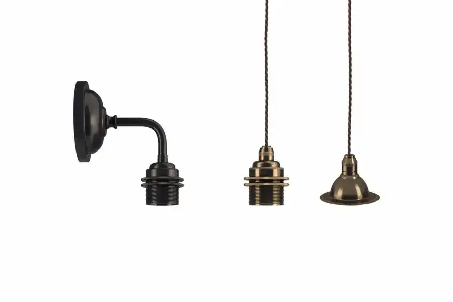 Wall and pendant lighting fixtures for modern interiors.