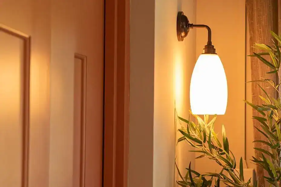 Elegant wall-mounted outdoor light fixture.