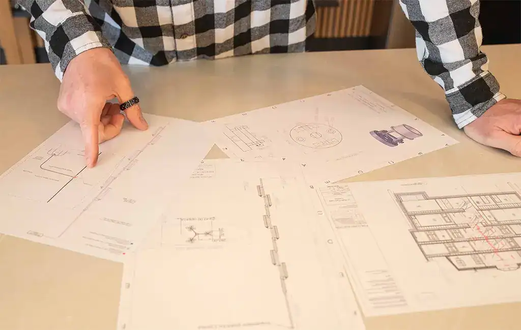 Architectural lighting design plans and blueprints.