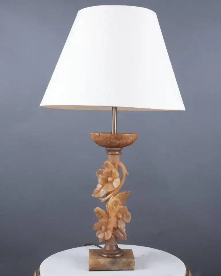Antique Alabaster Table Lamp