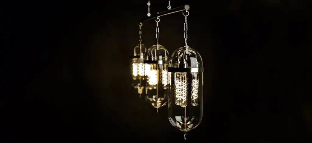 A bespoke light for a ski chalet, designed using Aston lantern pendants