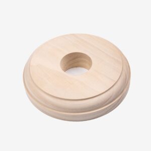Wooden Pattress Lighting Mount for ceiling fixtures.