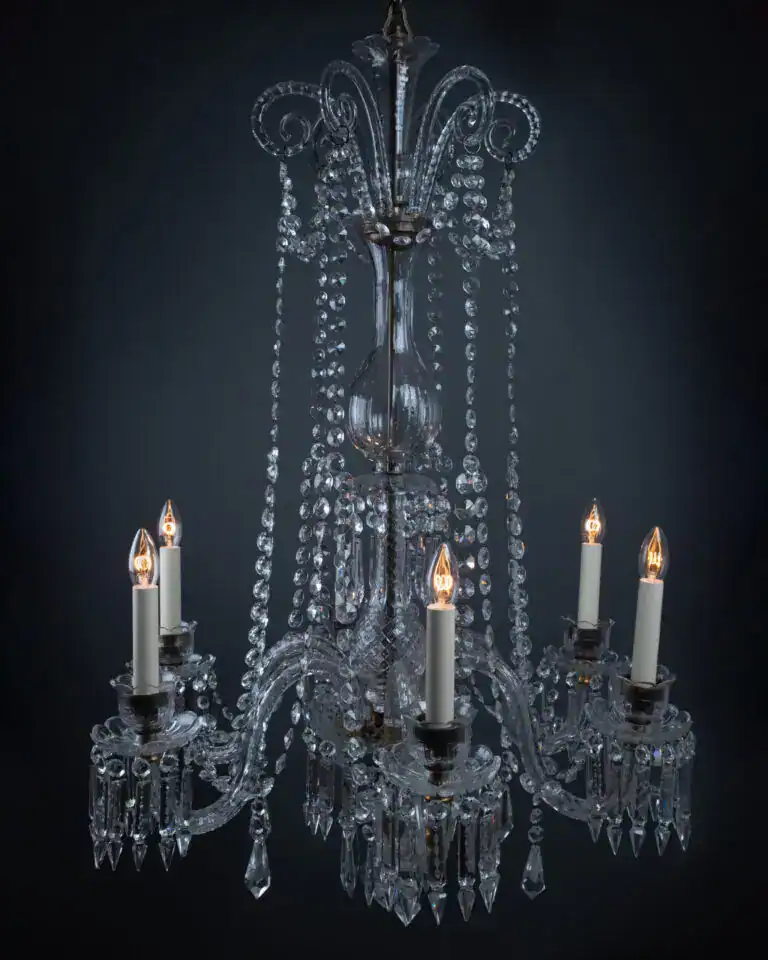 Stunning Pair of Antique Crystal Chandeliers