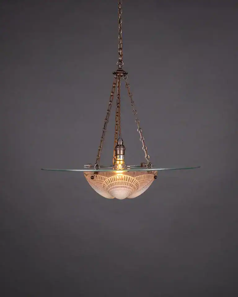 1920s  René Lalique Coquilles Plafonnier Light