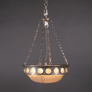 Antique Ceiling Light made by F and C Osler with magnificent opaque glass disk