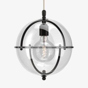 Grafton globe lantern size XL, featuring clear glass top and a clear glass bottom