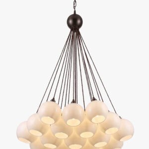 Fritz Fryer lighting UK, modern dish cluster chandelier for interiors.