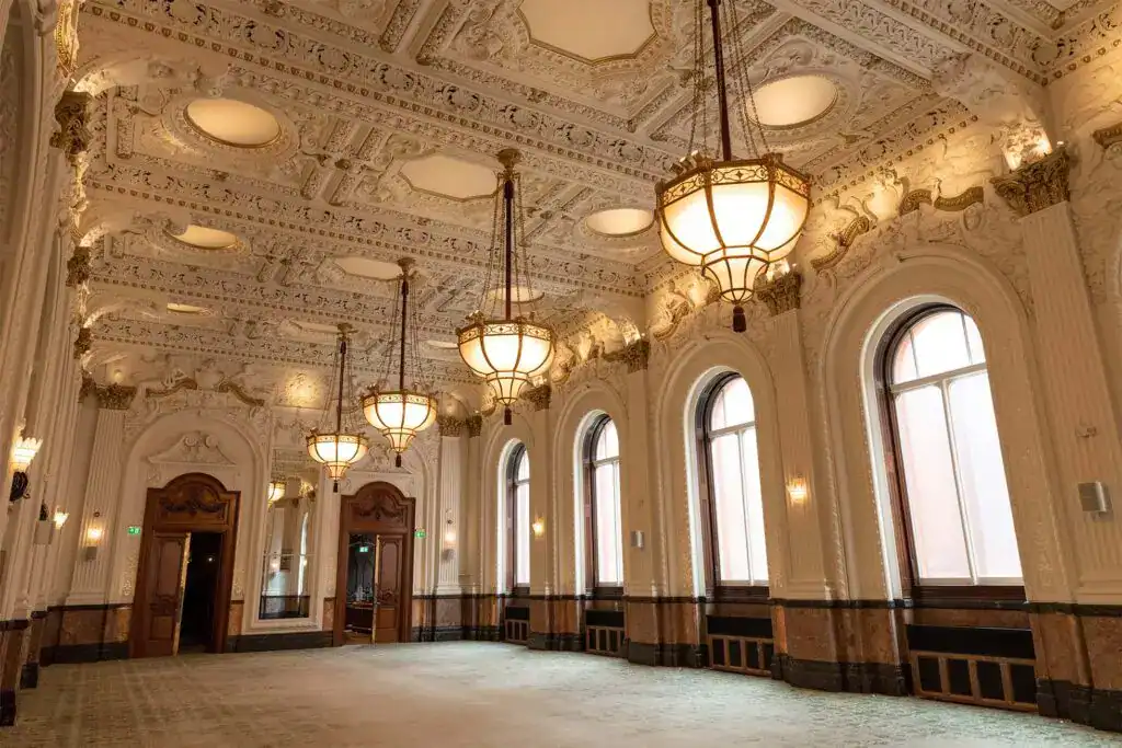 Lighting restoration done by Fritz Fryer Lighting for The Grand Hotel in Birmingham