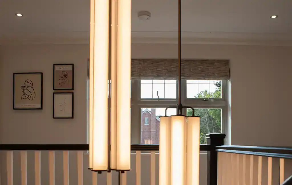 Elegant pendant lighting in a modern interior.