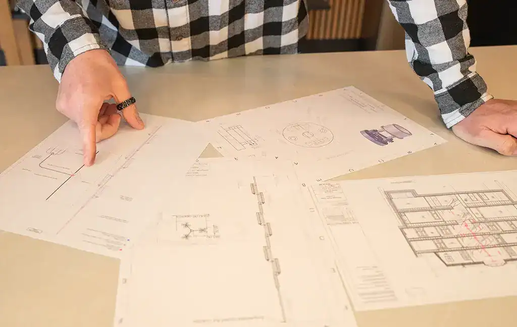 Lighting design plans and technical drawings.